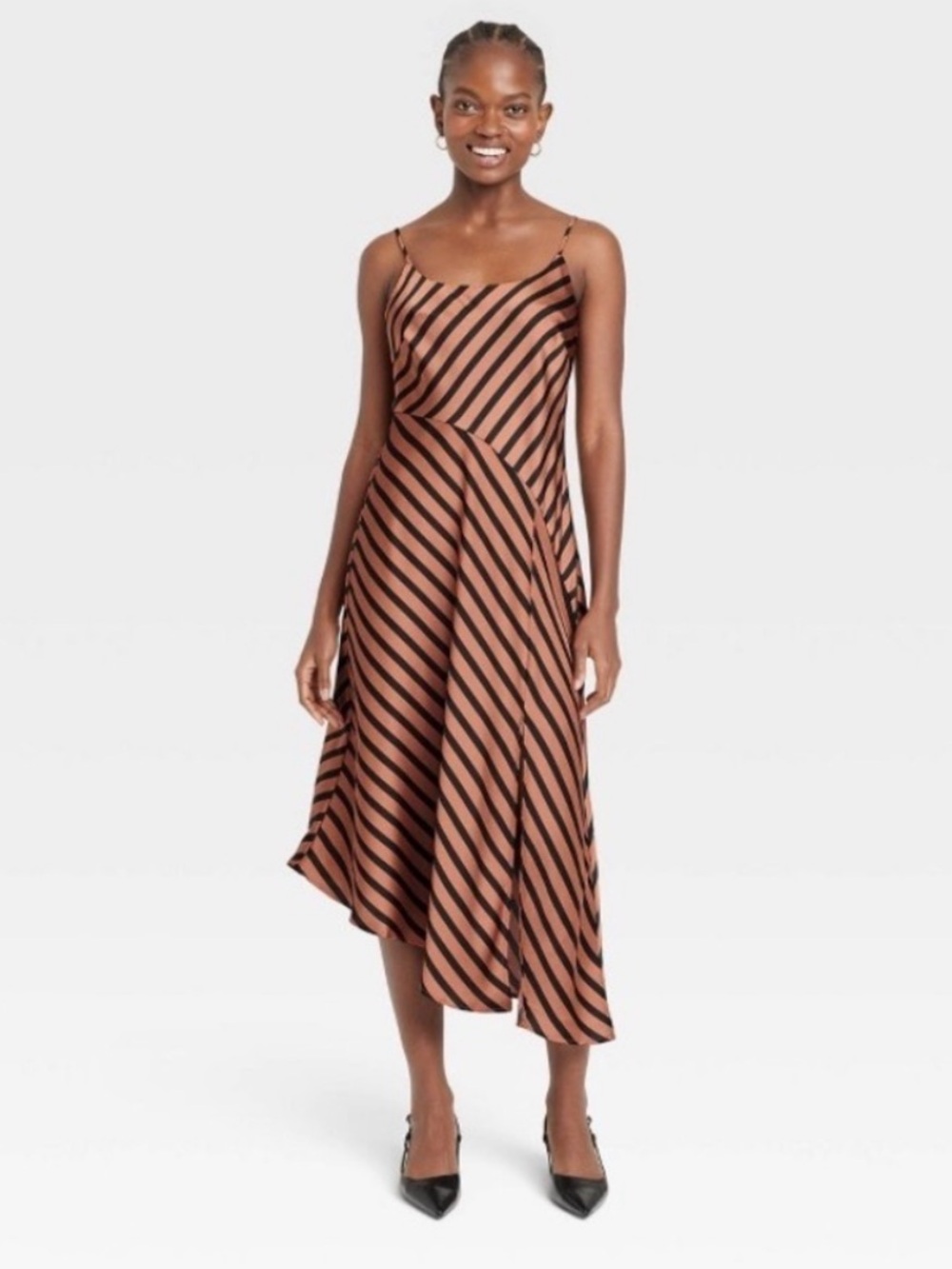 A New Day Asymmetrical Midi Slip Dress